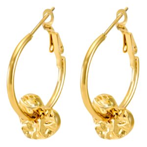 Cercei "Inimioare", Oţel placat cu aur 18K